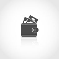 Wallet with money vector icon N2