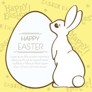 Easter bunny and egg holiday template postcard