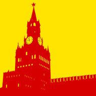 Moscow Russia Kremlin Spasskaya Tower with clock