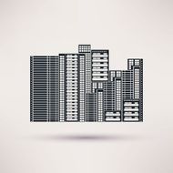 Residential complex Icon vector in a flat style