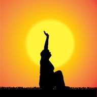 Vector silhouette of woman N374