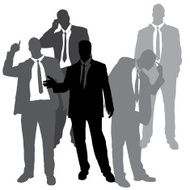 Vector silhouette of businessman N113