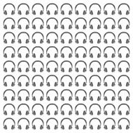 Headphones Seamless Pattern in Black &amp; White