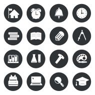 School Circle Icons set Vector N2