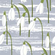 Seamless background with snowdrops N2