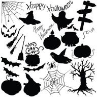 silhouette vector elements Halloween N2