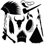 Vector silhouette of the Indian elements