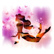Lying girl with love-flower