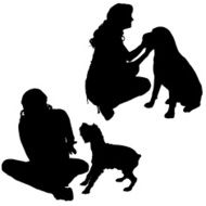 Vector silhouette of woman N375