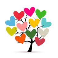 Love tree with hearts for your design