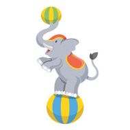 Funny circus elephant mascot vector illustration