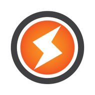 Thunder bolt lightning button superhero energy game app logo icon