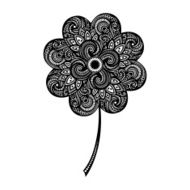 Beautiful Decorative Flower with Leaves (Vector) N23