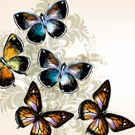 Beautiful background with butterflies N2