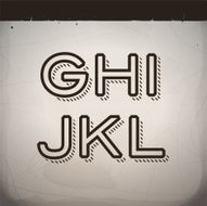 Vector Stylish Retro Font from G to L