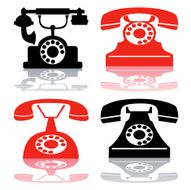 Vector antique telephone collection