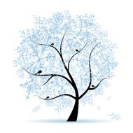winter tree with birds N2