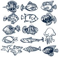 Set of fishes