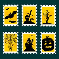Halloween postal stamps