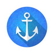 Blue anchor icon over blue