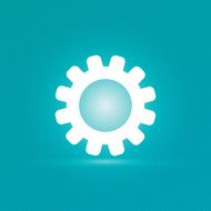 Big gear icon with stripped background
