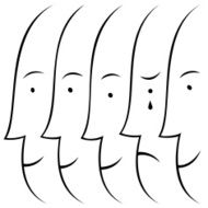 Crying man (seamless line of objects)