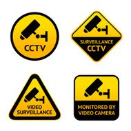 Video surveillance set symbol security camera