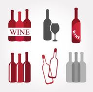 Set of six various wine designs