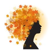 Stylized woman hairstyle Autumn season