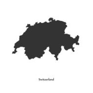 Black map of Switzerland for your design