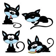 four black cat