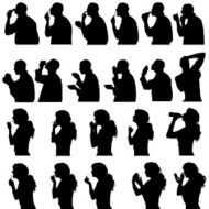 Vector Silhouette Of People N699