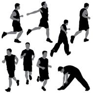 silhouettes of various joggers and runners