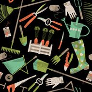 Set of garden tools Seamless background pattern