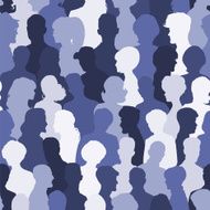 Seamless pattern of people silhouettes N7