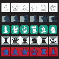 vector chess icons set