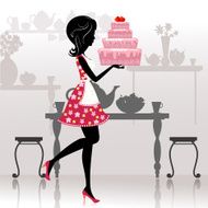 Girl with a romantic cake N2