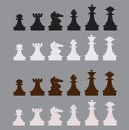 vector classic chess icons set