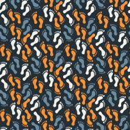 Seamless pattern with human footprints