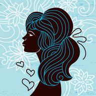 Beautiful woman silhouette profile