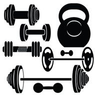 silhouettes of weights