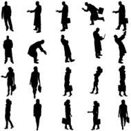 Vector silhouettes of different people N86