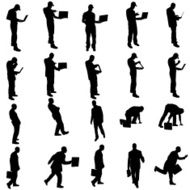 Vector silhouettes of different people N87
