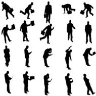 Vector silhouettes of different people N88