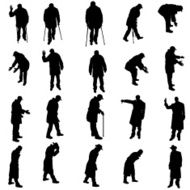 Vector silhouettes of different people N89