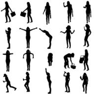 Vector silhouette of woman N376