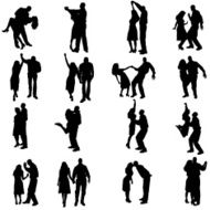 Vector Silhouette Of People N701