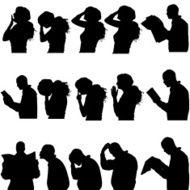 Vector Silhouette Of People N702