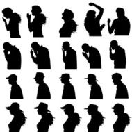 Vector Silhouette Of People N703