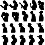 Vector Silhouette Of People N704